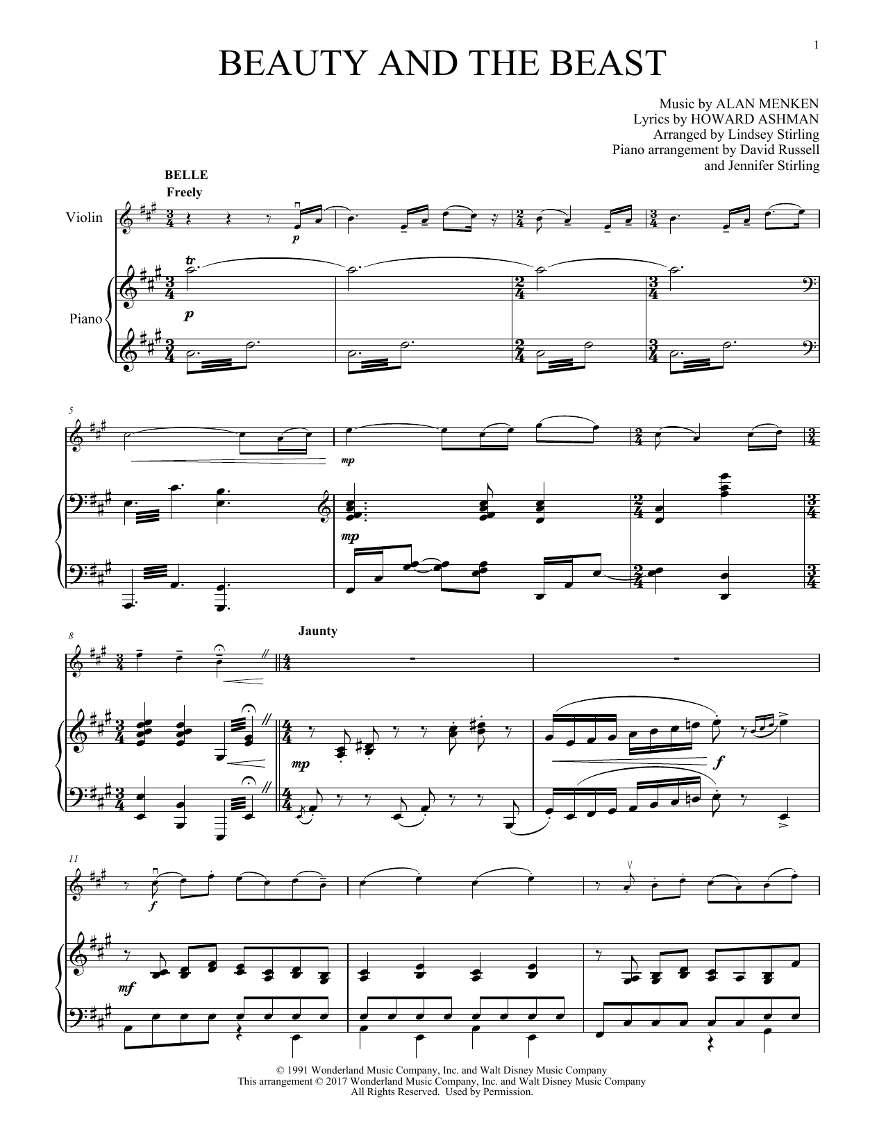 Product gallery: Page 1 of 1 Beauty and The Beast Medley, Lindsey Stirling