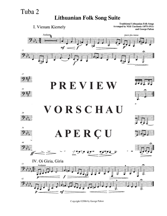 Product gallery: Page 15 of 16 Lithuanian Folk Song Suite , , (Tuba Quartett EETT)