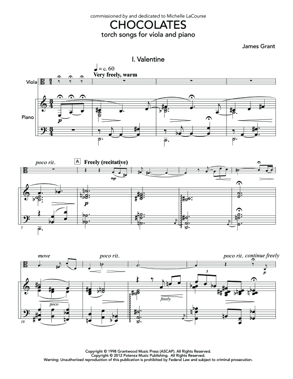 Product gallery: Page 1 of 11 Chocolates, , (viola and piano)