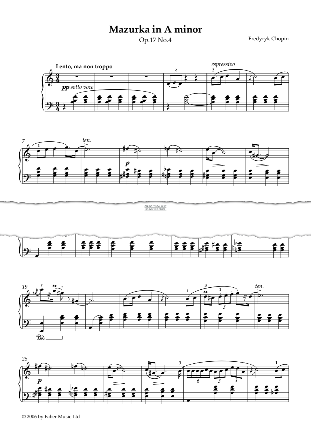 Product picture to: Mazurka in A Minor Op.17 No.4 - Frederic Chopin