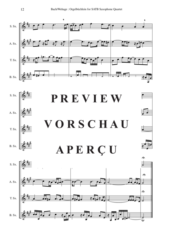 Product gallery: Page 17 of 21 Orgelbuchlein BWV 599-644 45 chorale-prelues , , (Saxophone Quartet)