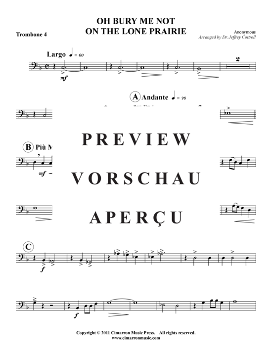 Product gallery: Page 20 of 21 Oh Bury Me Not On The Lone Prairie , , (Trombone ensemble)