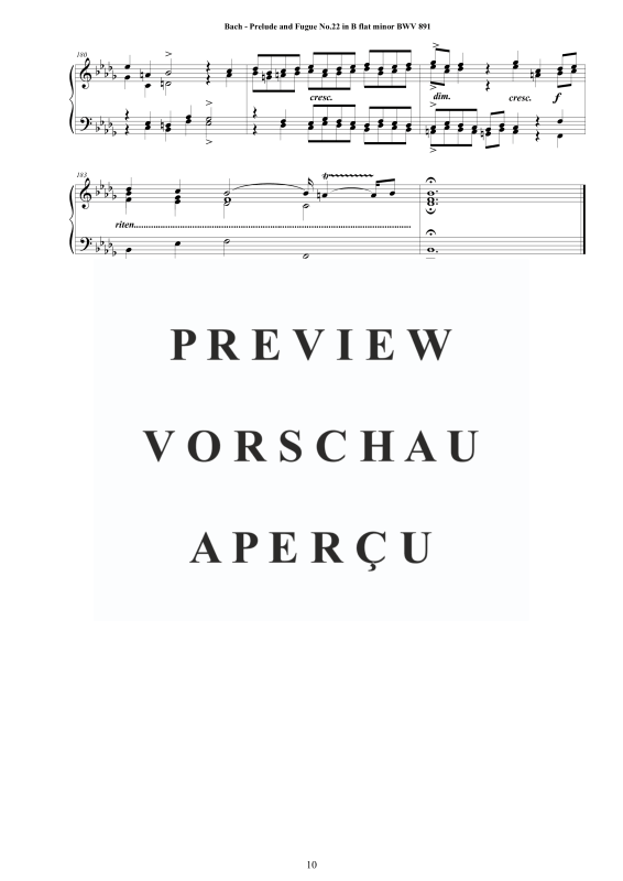 Product gallery: Page 11 of 11 Prelude and Fugue No. 22 in B flat minor BWV 891, , Solo Piano