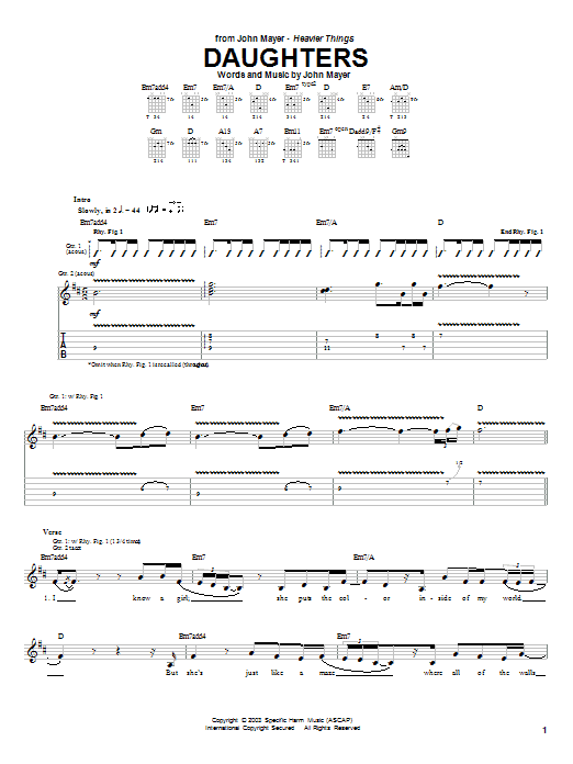 Produktgalerie: Seite 1 von 1 Daughters, John Mayer, Gitarre