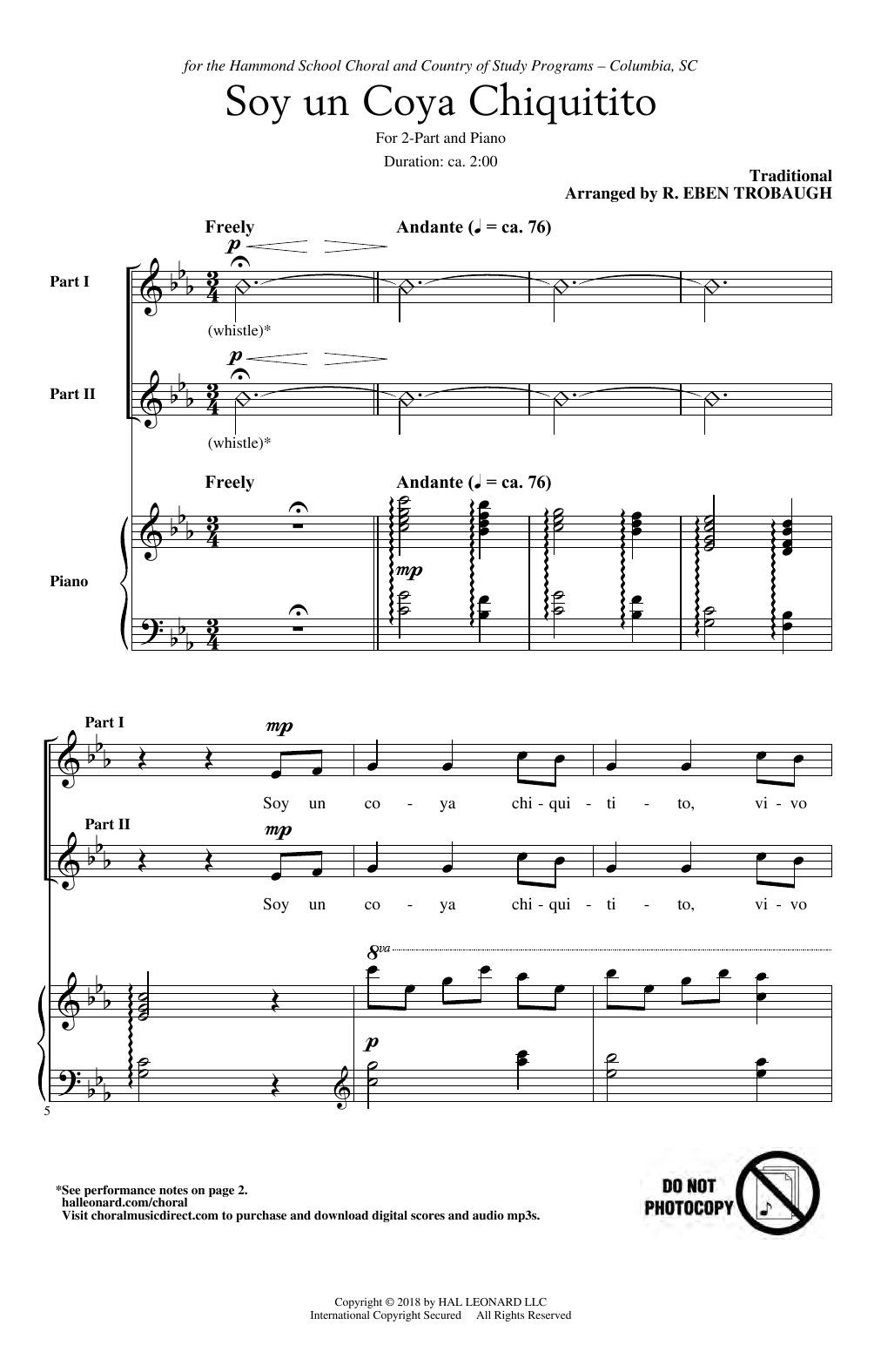 Produktbild zu: Soy Un Coya Chiquitito (arr. R. Eben Trobaugh)