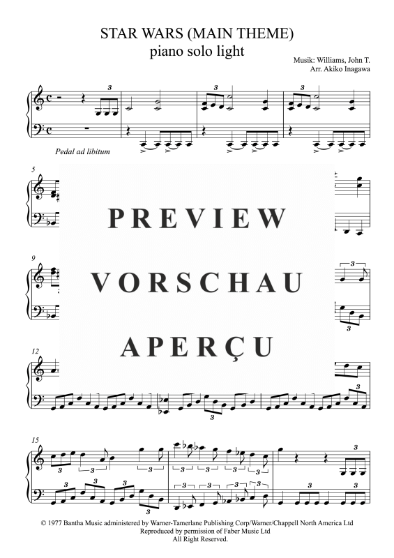 Product gallery: Page 2 of 3 Star Wars - Main Theme, Inagawa, Akiko, Easy Solo Piano in C Major