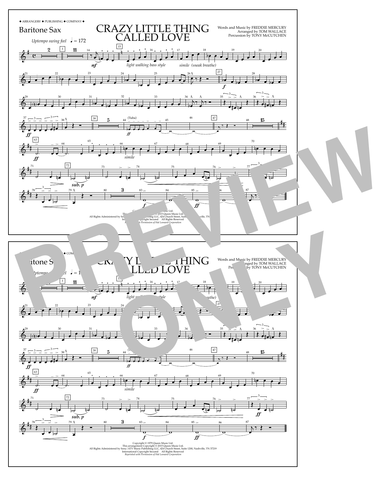 Produktbild zu: Crazy Little Thing Called Love - Baritone Sax