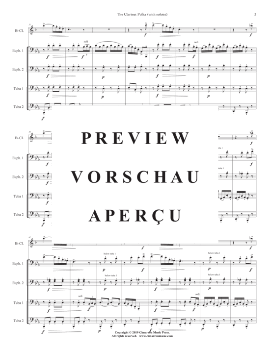 Product gallery: Page 5 of 21 Clarinet Polka, The , , (Tuba Quartet EETT + Euphonium Solo)