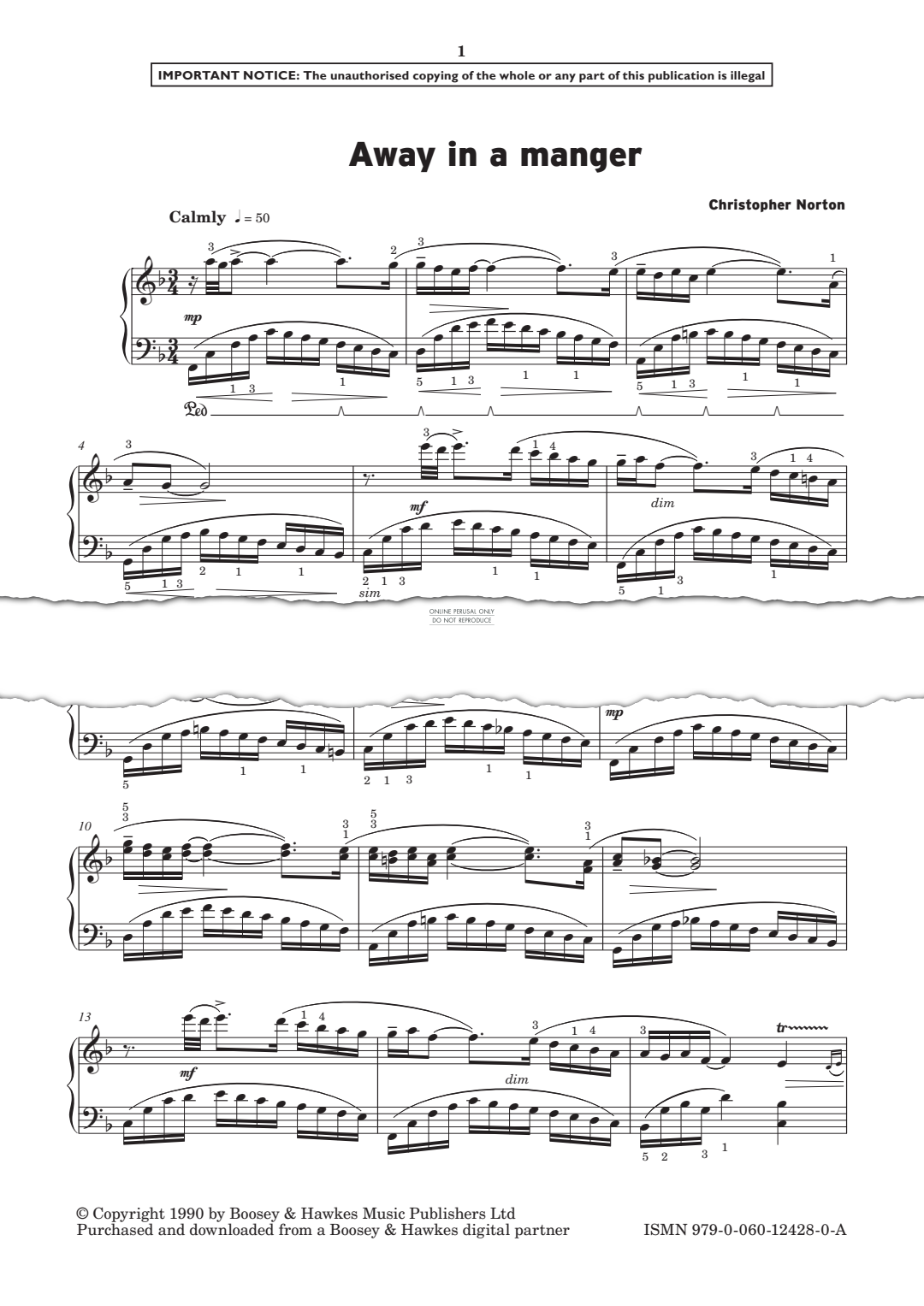 Produktgalerie: Seite 1 von 1 Away In A Manger, Christopher Norton, Klavier