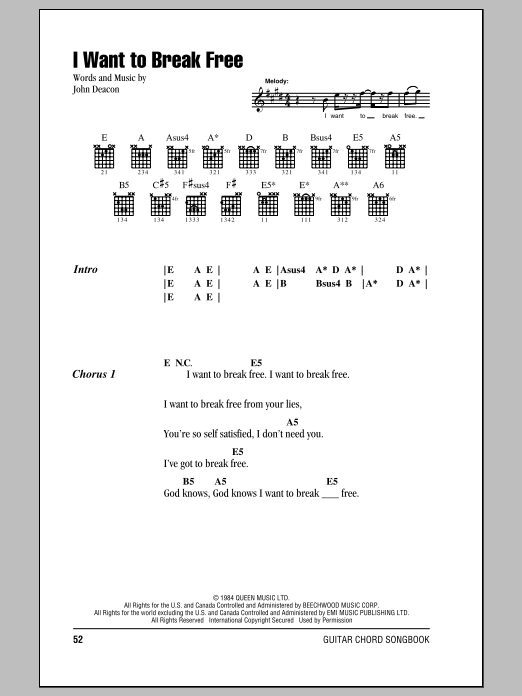 Produktgalerie: Seite 1 von 1 I Want To Break Free, Queen, Gitarre