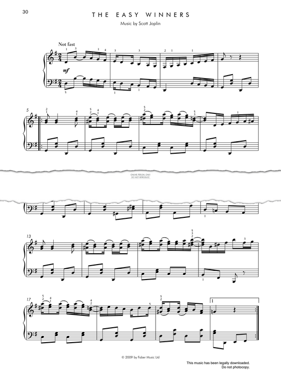 Produktgalerie: Seite 1 von 1 The Easy Winners, Scott Joplin, Klavier