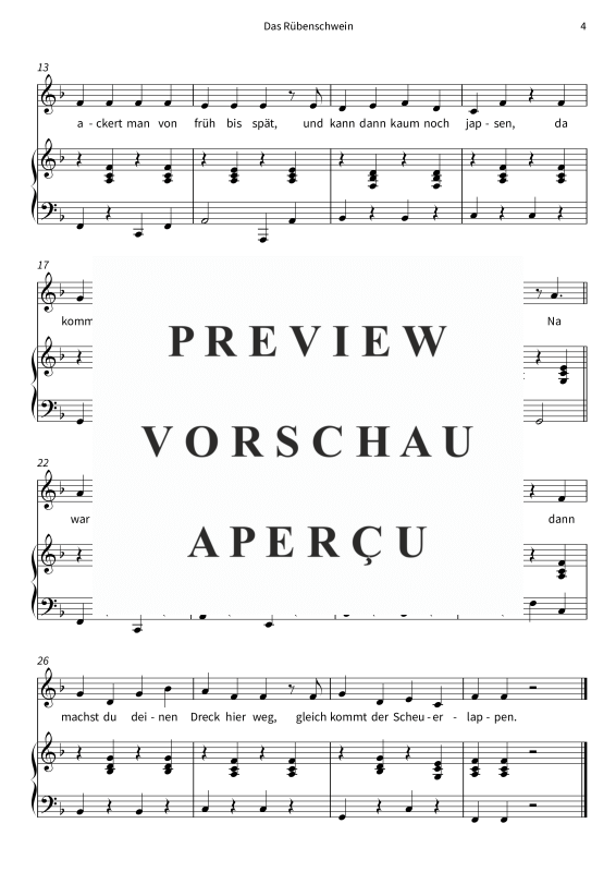 Produktgalerie: Seite 6 von 6 Das Rübenschwein, , Gesang und Klavier