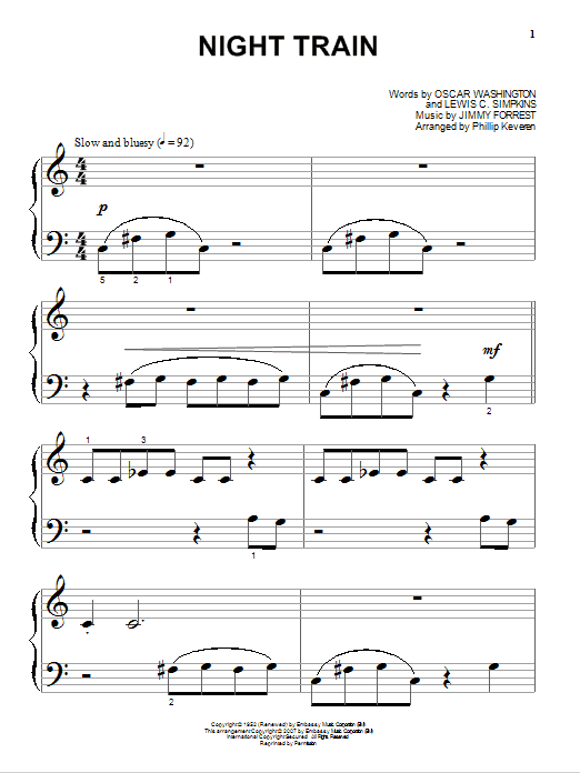 Product gallery: Page 1 of 1 Night Train (arr. Phillip Keveren), Jimmy Forrest
