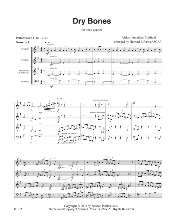 Produktbild zu: Dry Bones Traditional African American Spiritual