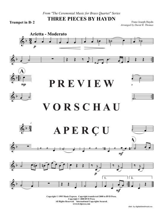 Produktgalerie: Seite 6 von 15 Drei Stücke von Haydn, , (2xTrompete in B, Horn in F, Posaune)