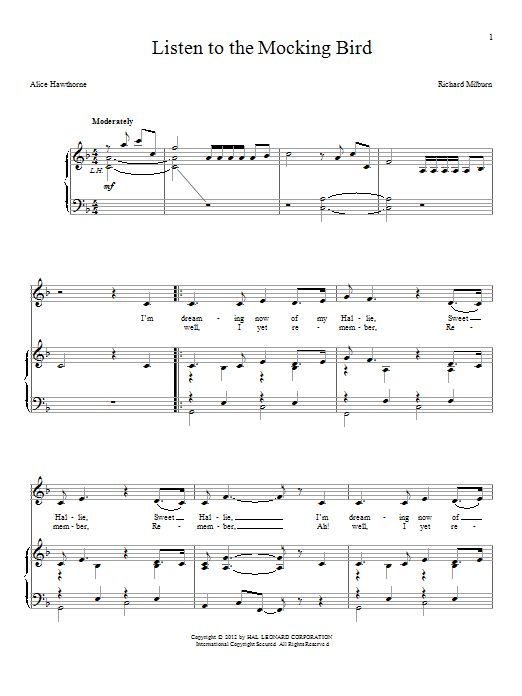 Produktgalerie: Seite 1 von 1 Listen To The Mocking Bird, Alice Hawthorne, Gesang, Klavier