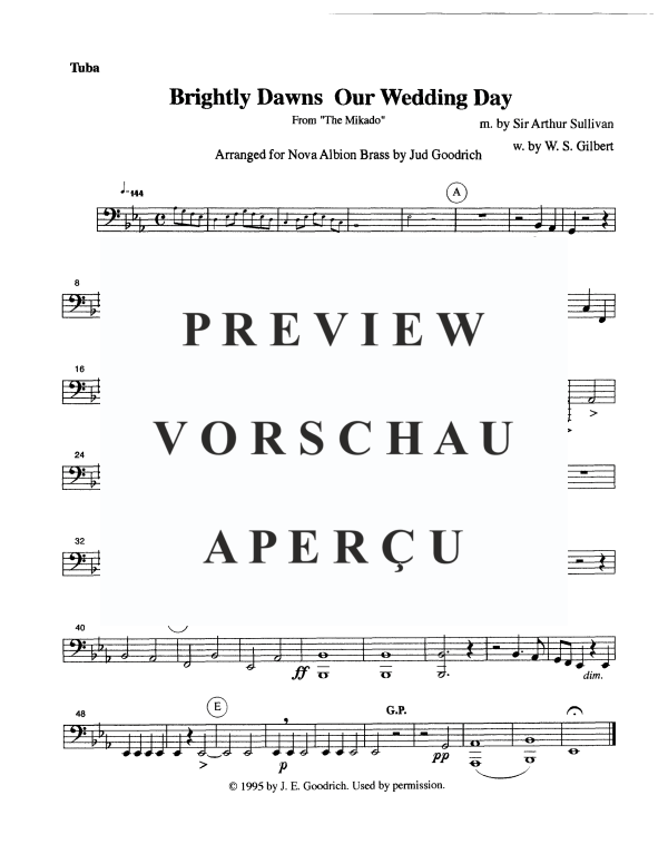 Produktgalerie: Seite 9 von 9 Brightly Dawns our Wedding Day (from "The Mikado"), , Blechbläser Quintett