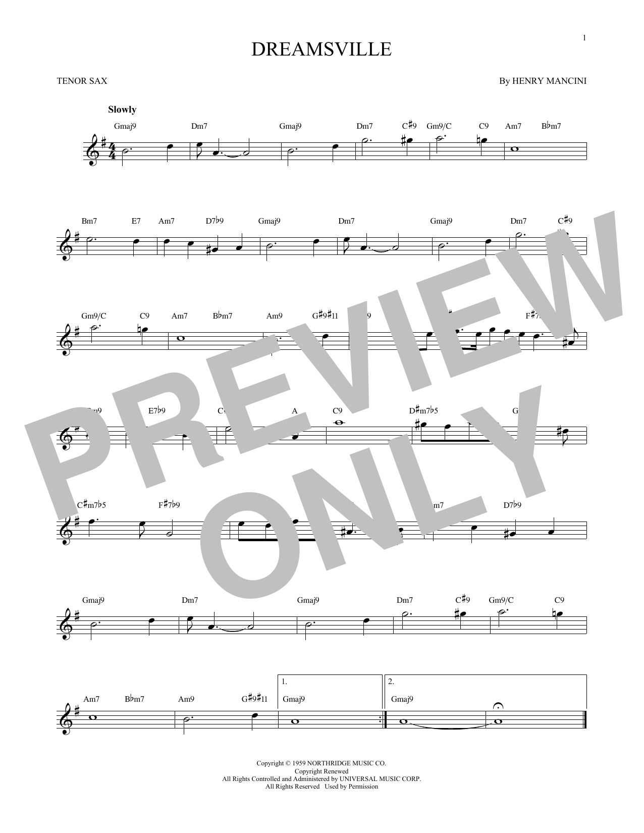 Product gallery: Page 1 of 1 Dreamsville, Henry Mancini