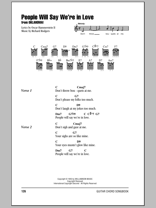 Produktgalerie: Seite 1 von 1 People Will Say We're In Love (from Oklahoma!), Rodgers & Hammerstein, Gitarre