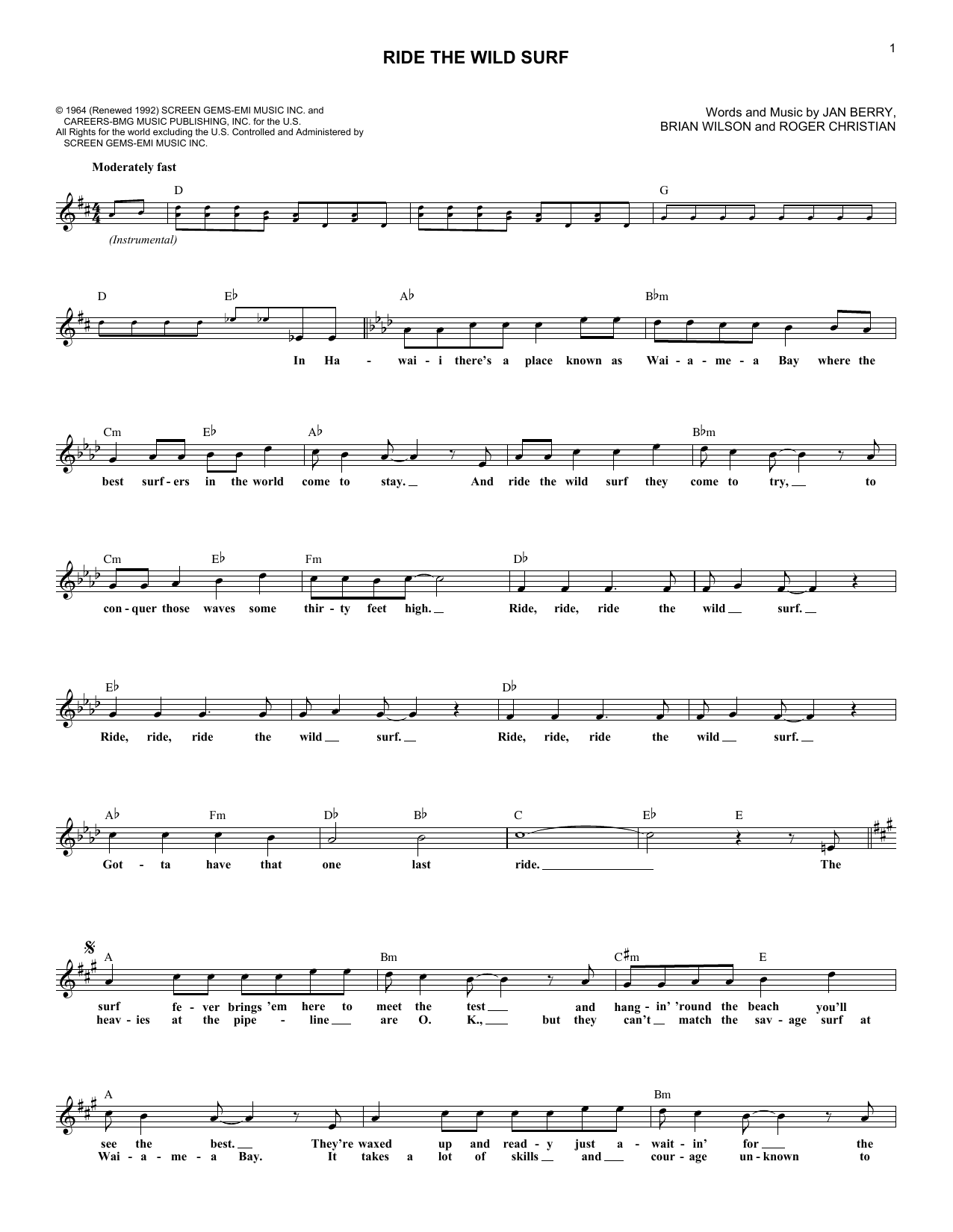Produktgalerie: Seite 1 von 1 Ride The Wild Surf, Jan & Dean, Melodieinstrument