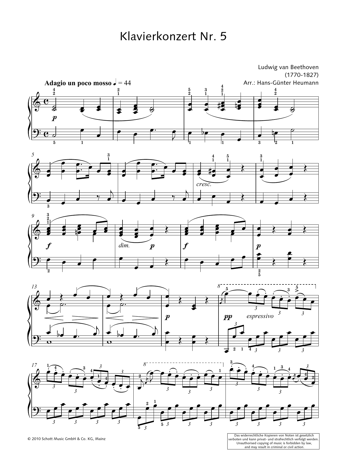 Product gallery: Page 1 of 1 Concerto for Piano and Orchestra No. 5 in E-flat major, Ludwig van Beethoven