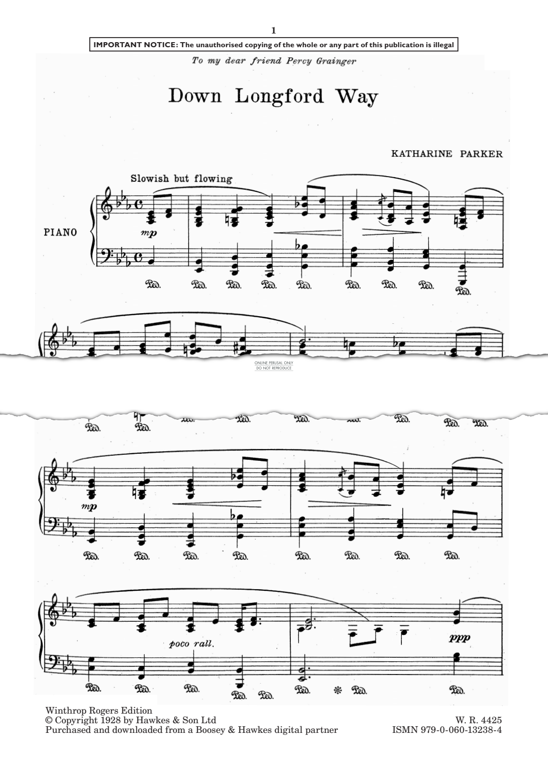 Produktgalerie: Seite 1 von 1 Down Longford Way from Four Musical Sketches for Piano, Katharine Parker, Klavier