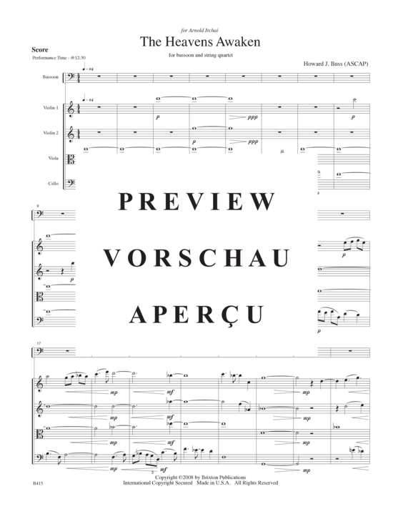 Produktgalerie: Seite 4 von 21 Heavens Awaken, The , , (Fagott Solo und Streichquartett)