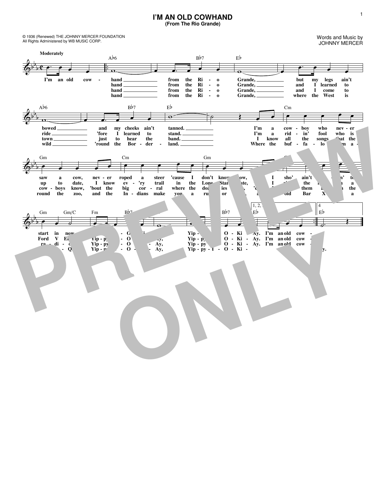 Produktbild zu: I'm An Old Cowhand (From The Rio Grande)