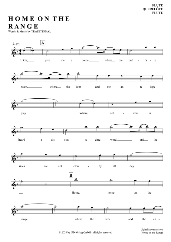 Product picture to: Home On The RangeAmerican Folk Song