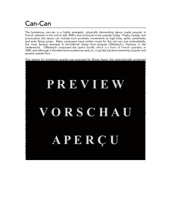 Product gallery: Page 4 of 11 Can-Can, , (Trombone quartet)