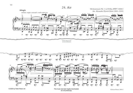 Produktgalerie: Seite 1 von 1 Air (Orchestersuite Nr. 3 in D), BWV 1068/2, Johann Sebastian Bach, Klavier