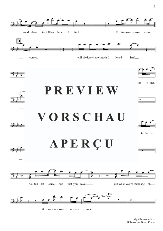 Product gallery: Page 4 of 4 If Tomorrow Never Comes , Keatin, Ronan, (Posaune / Bariton)