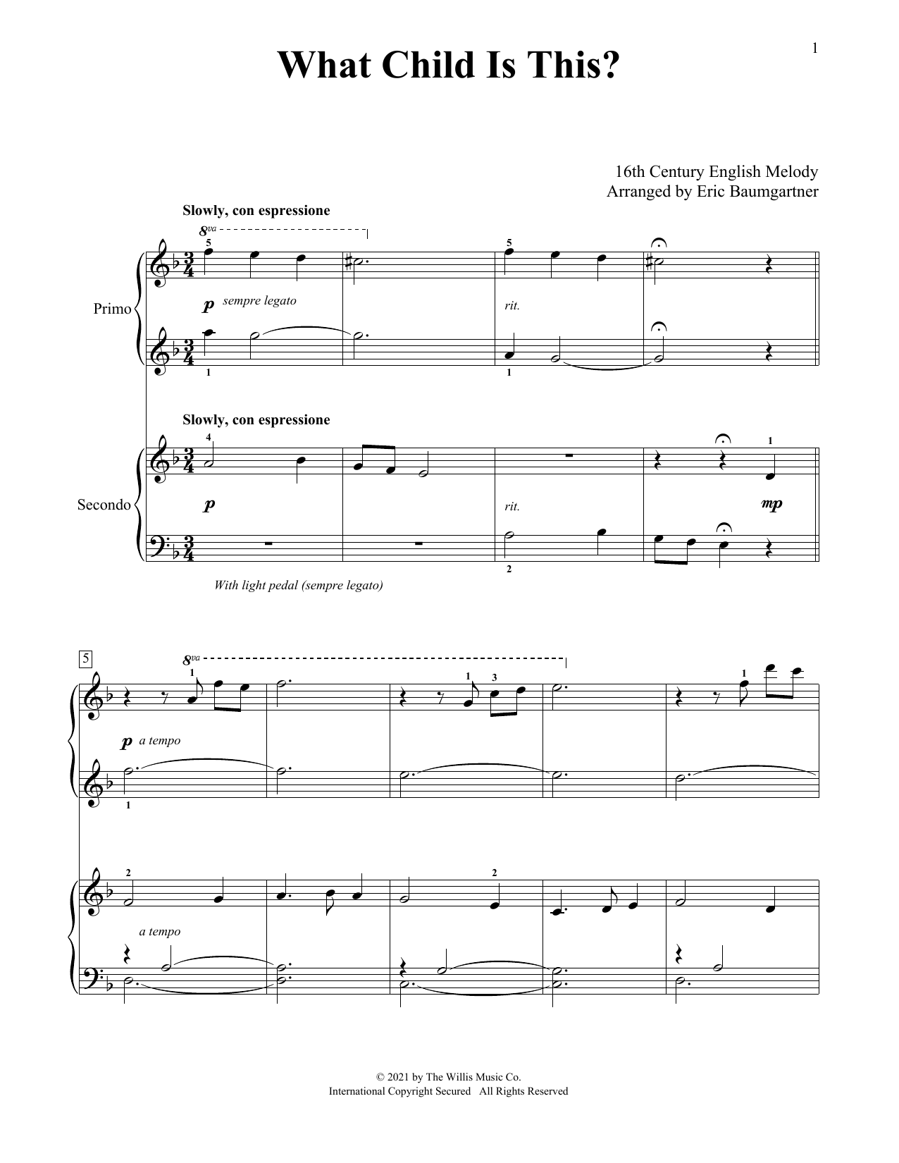 Product picture to: What Child Is This? (arr. Eric Baumgartner)
