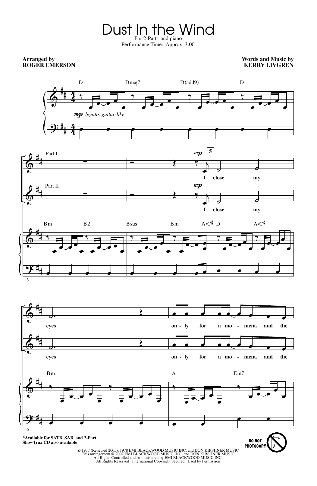 Produktgalerie: Seite 1 von 1 Dust In The Wind (arr. Roger Emerson), Kansas, Chor