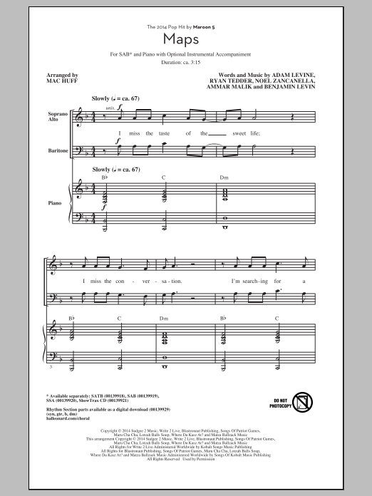 Product picture to: Maps (arr. Mac Huff)