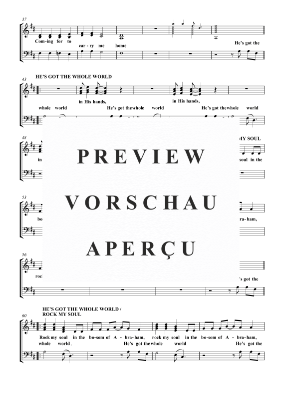 Produktgalerie: Seite 4 von 11 Gospel Medley (Gospeltrain, He´s Got the Whole World, Joshua Fit the Battle, Rock My Soul, Amen), , Gemischter Chor SAB und Klavier