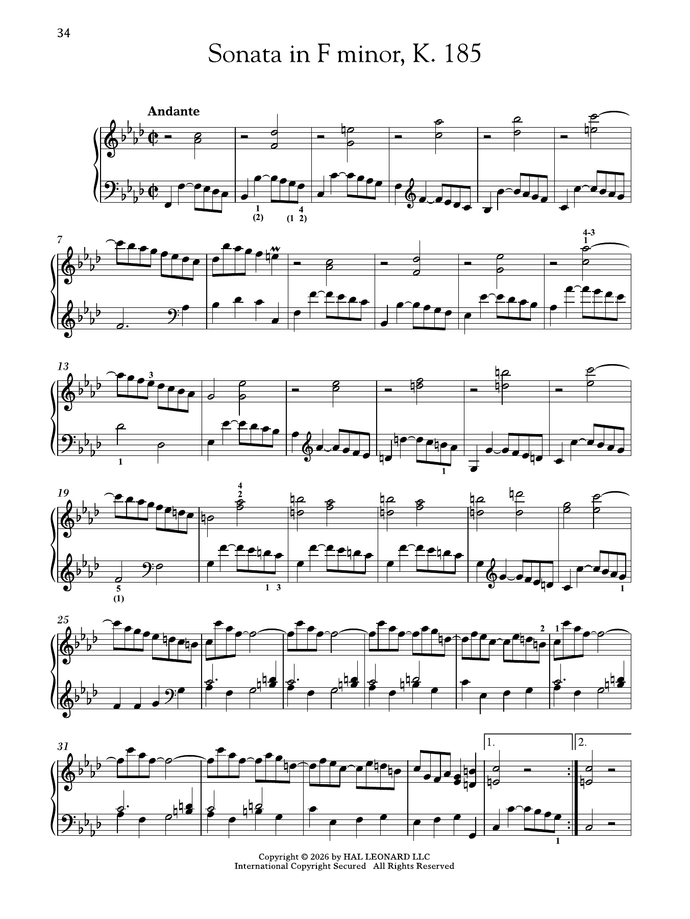 Produktgalerie: Seite 1 von 1 Sonata In F Minor, K. 185, Domenico Scarlatti, Klavier