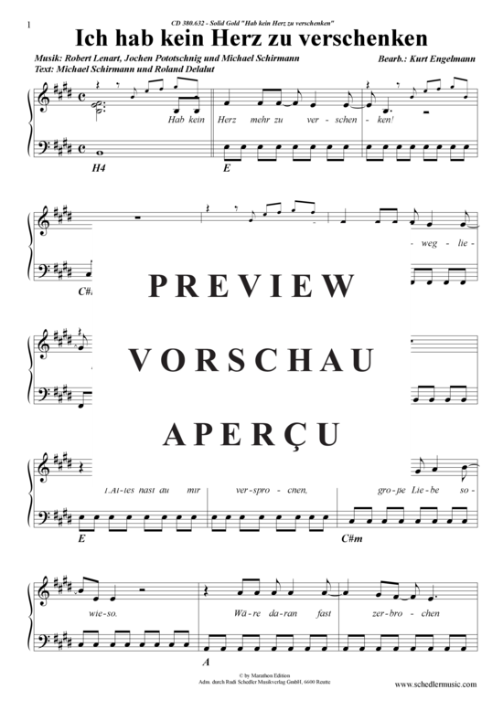 Produktgalerie: Seite 2 von 6 Hab kein Herz zu verschenken , Solid Gold, Klavier und Gesang