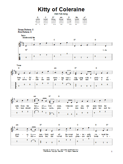 Product gallery: Page 1 of 1 Kitty Of Coleraine, Irish Folksong