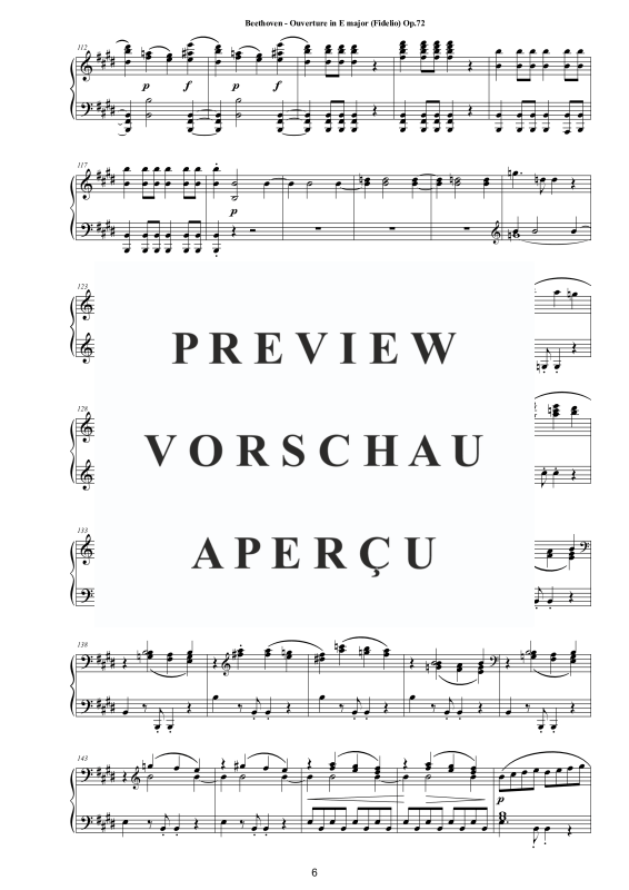 Produktgalerie: Seite 7 von 11 Ouverture in E major (Fidelio) Op.72 - Piano Version, , Klavier Solo