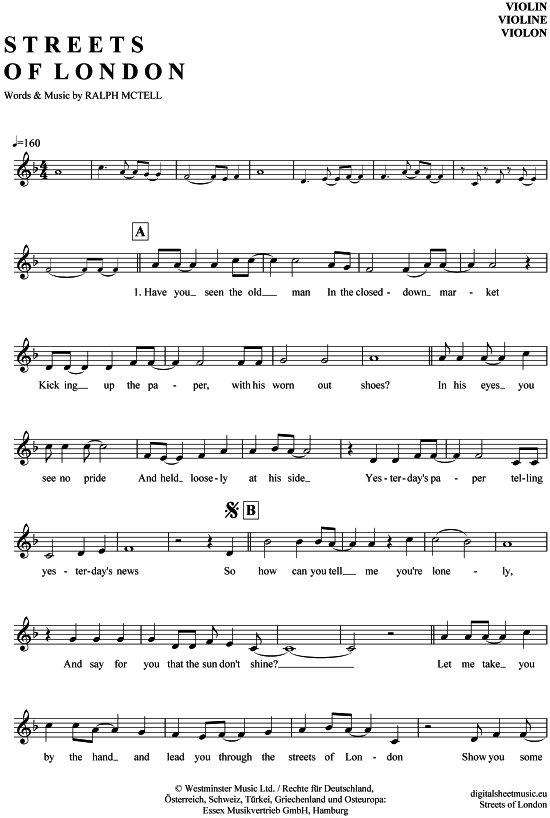 Product picture to: The Streets of London Ralph McTell