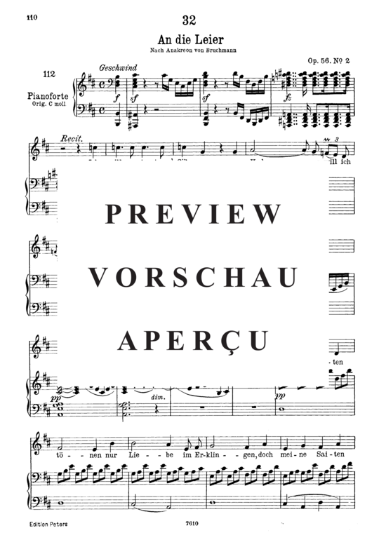 Product gallery: Page 2 of 5 An die Leier D.737, , Low Voice and Piano