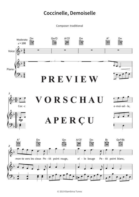 Produktgalerie: Seite 4 von 5 Coccinelle, Demoiselle, , (Gesang + Klavier, Gitarre)