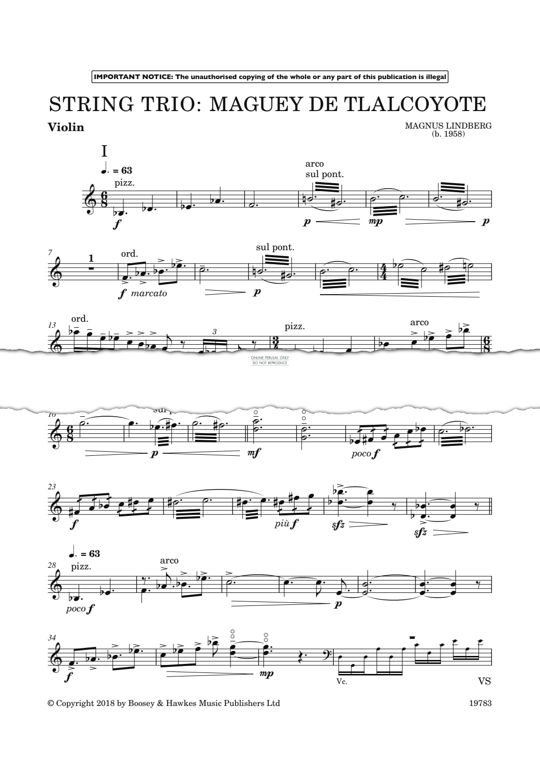 Produktgalerie: Seite 1 von 1 Maguey de Tlalcoyote, Magnus Lindberg, Streichinstrumente