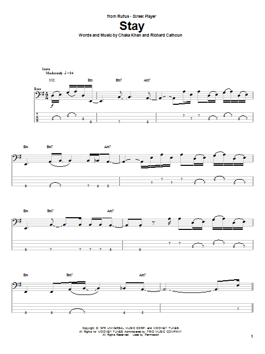 Produktgalerie: Seite 1 von 1 Stay, Rufus, E-Bass