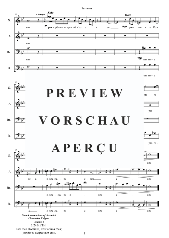 Produktgalerie: Seite 3 von 7 Pars mea - Versetto, , Gemischter Chor SA Bar B a capella