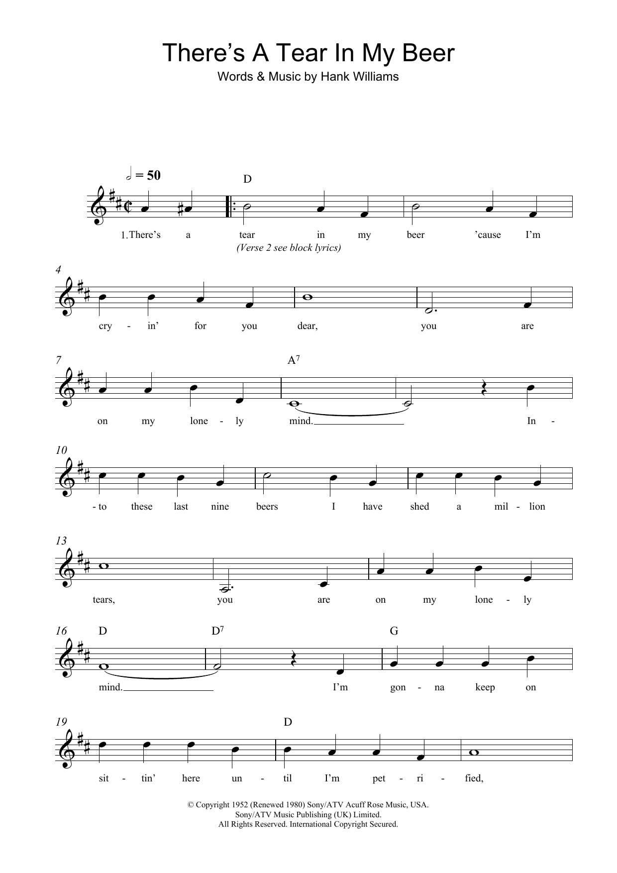 Produktgalerie: Seite 1 von 1 There's A Tear In My Beer, Hank Williams, Melodieinstrument