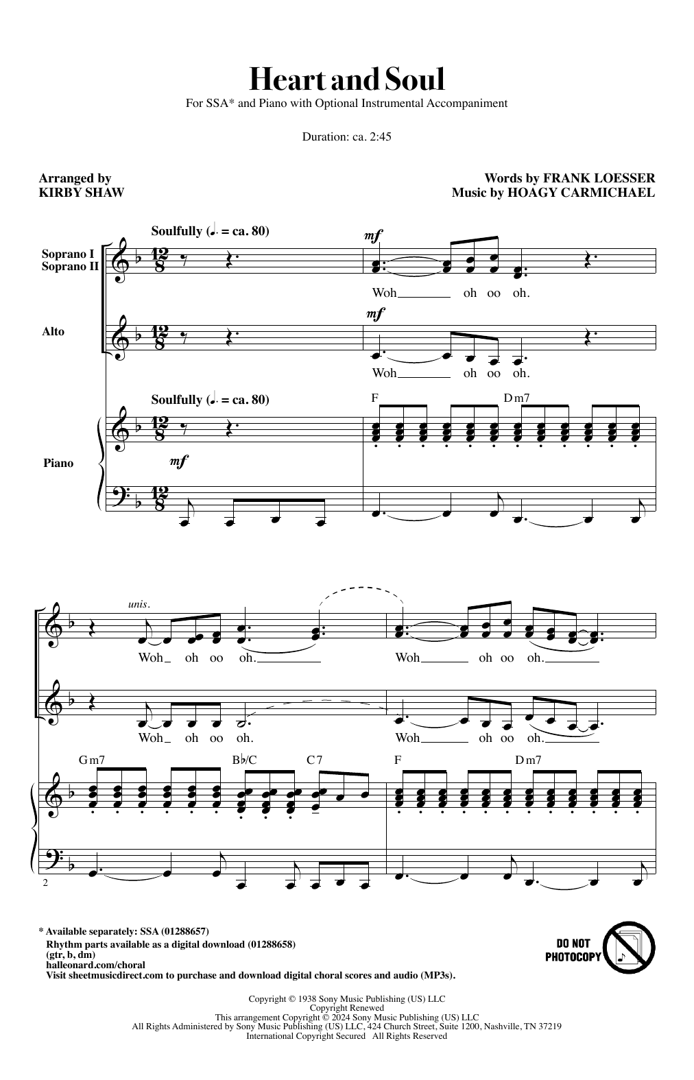 Produktgalerie: Seite 1 von 1 Heart And Soul (arr. Kirby Shaw), Frank Loesser & Hoagy Carmichael, Chor