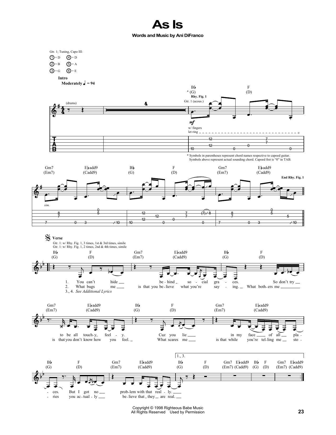 Product gallery: Page 1 of 1 As Is, Ani DiFranco