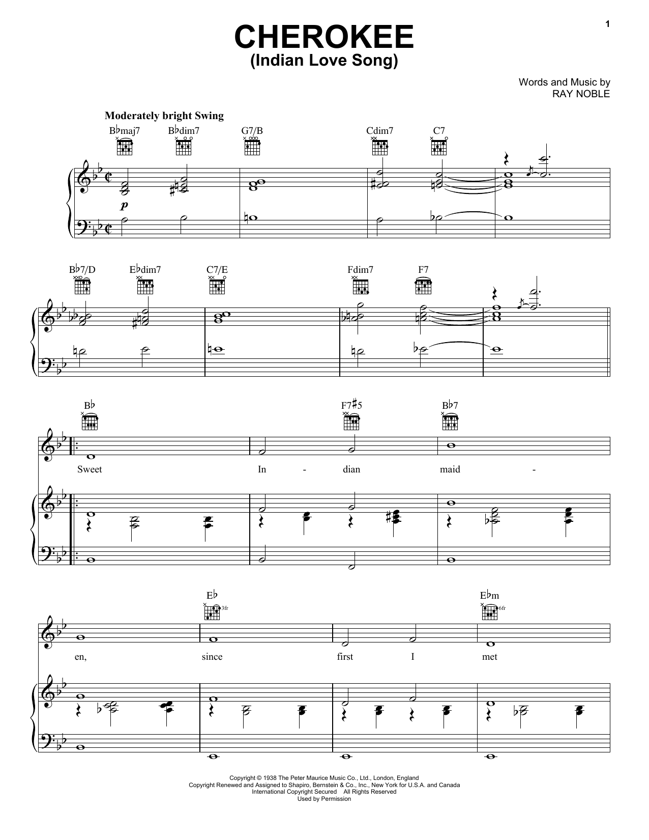 Produktbild zu: Cherokee (Indian Love Song)